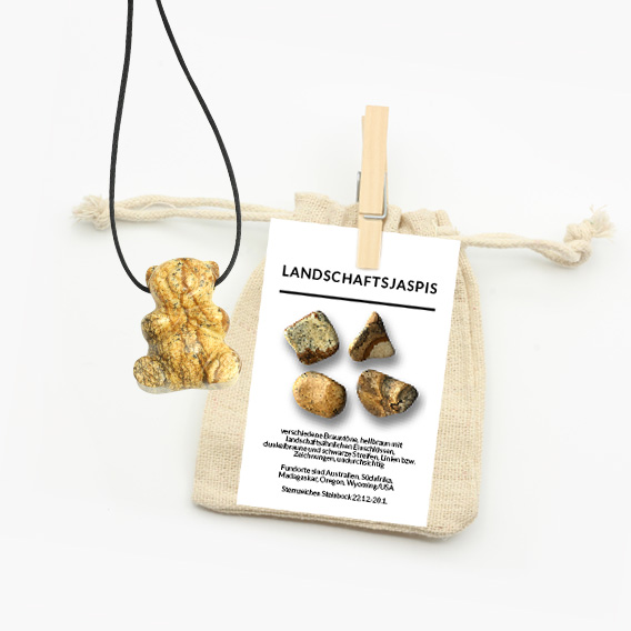 Bär Anhänger aus Landschaftsjaspis – Bild 2