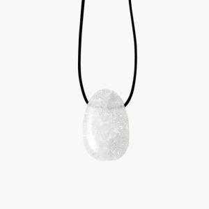 Anhänger Trommelstein gebohrt Bergkristall crashed