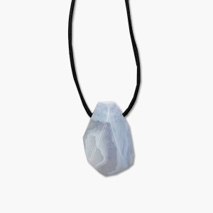 Anhänger Trommelstein facettiert Chalcedon (25mm)