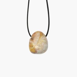 Anhänger Trommelstein gebohrt Crazy Lace Achat