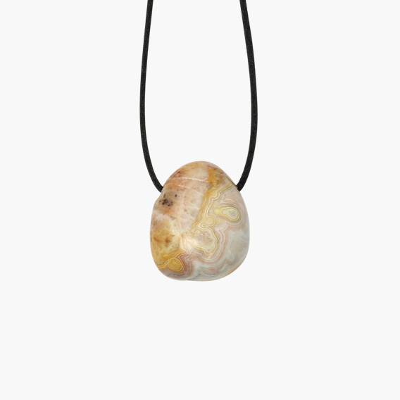 Anhänger Trommelstein gebohrt Crazy Lace Achat