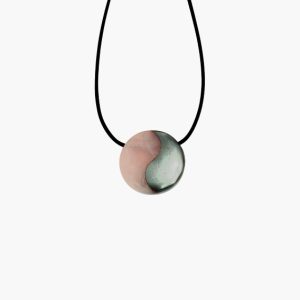 Yin Yang Anhänger aus Hämatit & Rosenquarz