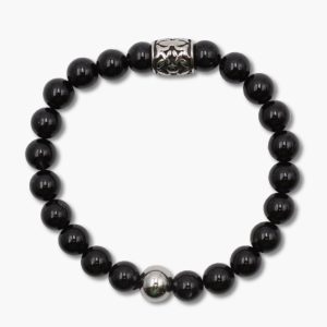 Herren Armband aus schwarzem Turmalin