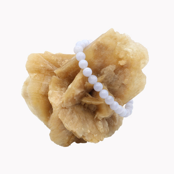 Chalcedon blau Kugelarmband 6mm – Bild 2