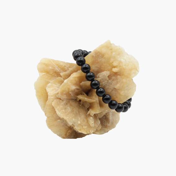 Obsidian schwarz Kugelarmband 8mm – Bild 2