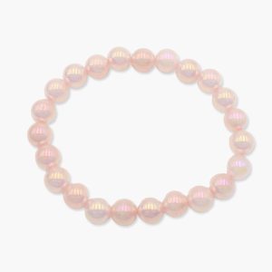 Aqua Aura & Rosenquarz Kugelarmband 8mm