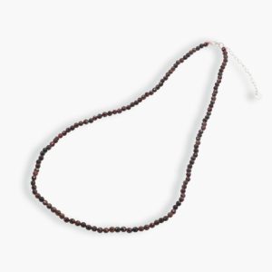 Kugelkette facettiert aus Granat mit Silberverschluss