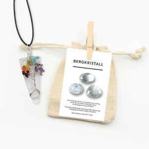 Anhänger Bergkristall mit Lebensbaum Chakra