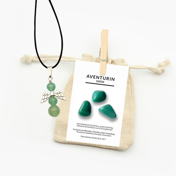 Glücksengel Anhänger aus Aventurin grün – Bild 2