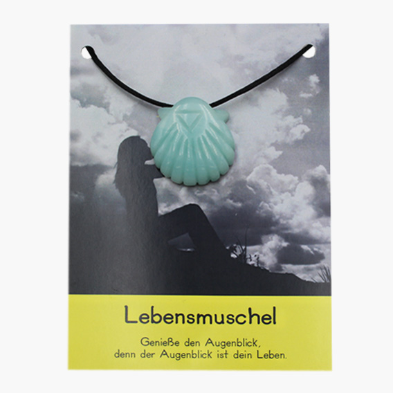 Lebensmuschel aus Amazonit Anhänger auf großer Karte