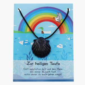 „Zur heiligen Taufe“ Sodalith Jakobsmuschel Anhänger auf großer Karte