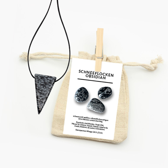 Dreieck Anhänger aus Schneeflockenobsidian – Bild 2