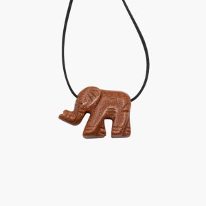 Elefant Anhänger aus Goldfluss rot