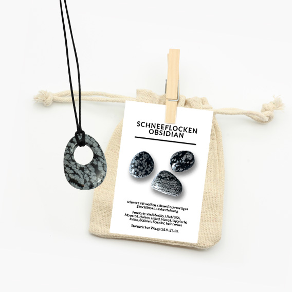 „Gogo“ Anhänger aus Schneeflockenobsidian – Bild 2