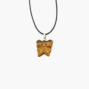 Schmetterling Anhänger aus Tigerauge gelb