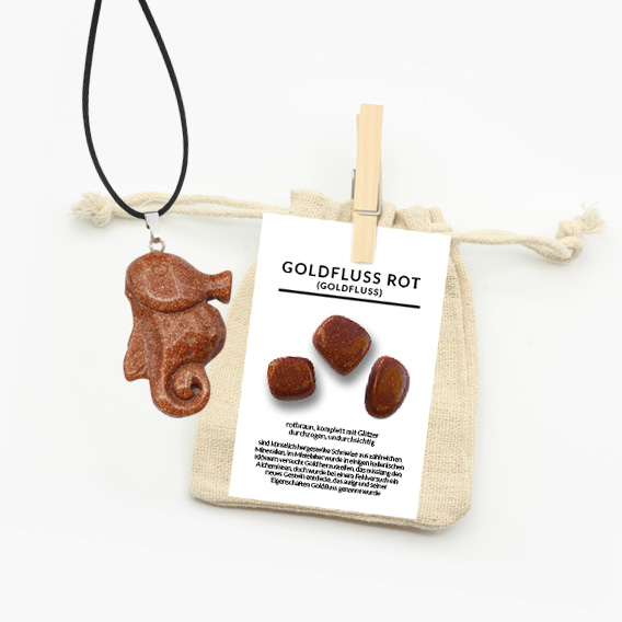 Seepferdchen Anhänger aus Goldfluss rot – Bild 2