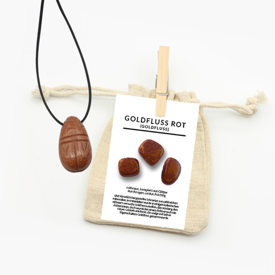 Skarabäus Anhänger aus Goldfluss rot – Bild 2