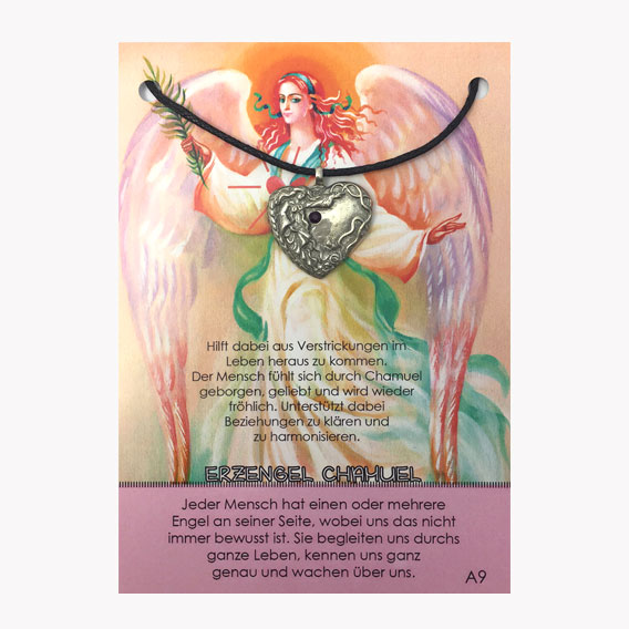 Anhänger Chamuel – Die Erzengel aus Zinn auf großer Karte
