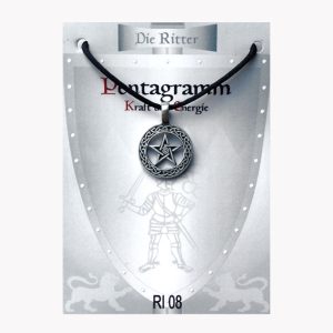 Anhänger Die Ritter – Pentagramm Amulett aus Zinn auf großer Karte