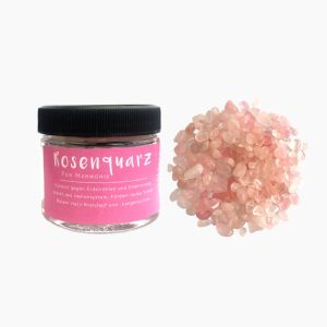 Rosenquarz gegen Strahlen Energie-Steine im Glas Trommelsteine XS