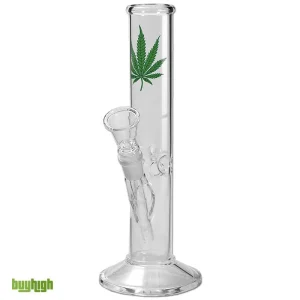 Breitseite Glasbong Ice Hanfblatt