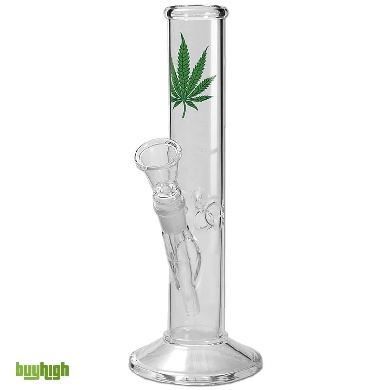 Breitseite Glasbong Ice Hanfblatt