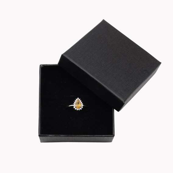 Turmalin gelb Ring facettiert – Schmuckstein in Designfassung – Bild 2