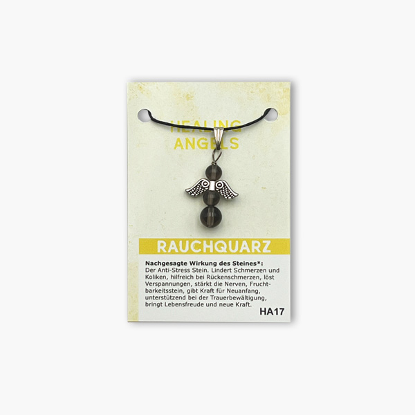 Healing Angels Rauchquarz Glücksengel Anhänger auf kleiner Karte