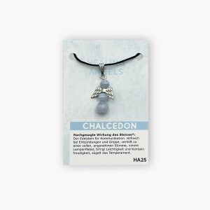 Healing Angels Chalcedon blau Glücksengel Anhänger auf kleiner Karte