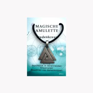 Magische Amulette aus Zinn Trudenkreuz  auf kleiner Karte