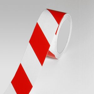 Reflektierklebeband rot/weiss rechts abweisend