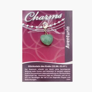 Charm Herz Anhänger Aventurin auf kleiner Karte