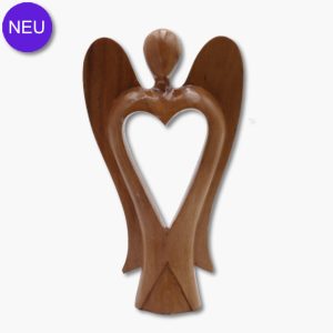 Holzfigur „Engel mit Herz“