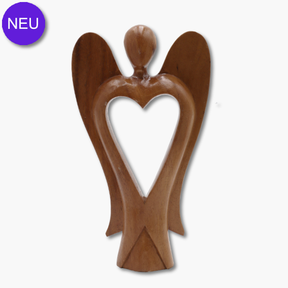 Holzfigur „Engel mit Herz“