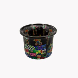 Teelichthalter „Hundertwasser Stadt“ schwarz