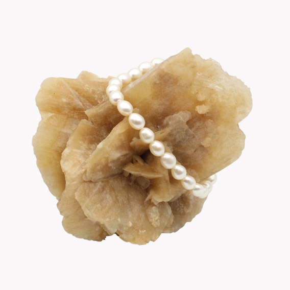 Perlenarmband oval weiß – Bild 2