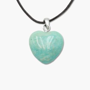Herz Anhänger bauchig aus Amazonit