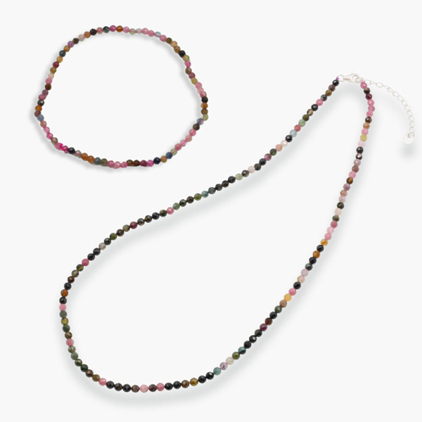 Turmalin Mix Schmuckset facettiert