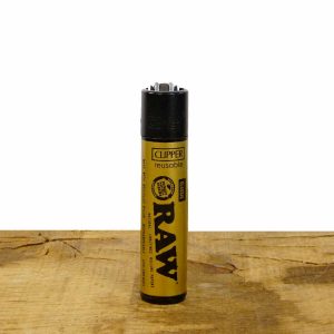 Clipper Feuerzeug RAW Gold mit Black Cap