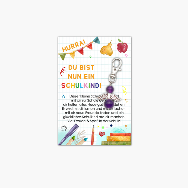Amethyst Schutzengel Anhänger – für die erste Schulstufe
