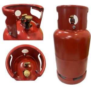 Stahl Tankflasche 11 Kg 27 Liter mit Kragen wiederbefüllbare Gasflasche LPG Version 2025