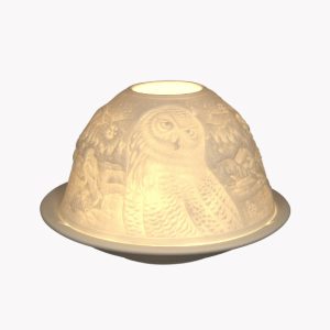 Porzellan Windlicht Eulen