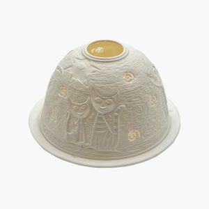 Porzellan Windlicht Katzen