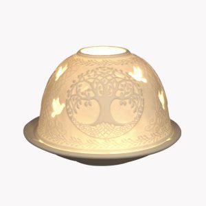 Porzellan Windlicht „Keltischer Lebensbaum“