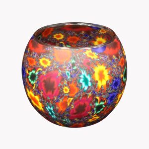 Windlicht „Blumenmeer“ bunt
