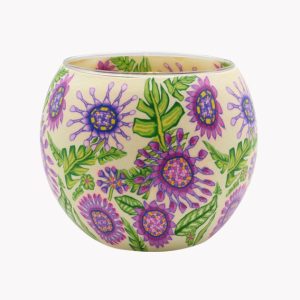 Windlicht „Passionsblume“ lila/grün