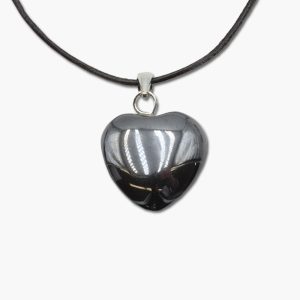 Herz Anhänger bauchig aus Hämatit