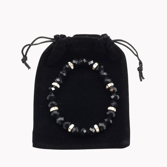 Kristallglas Armband facettiert schwarz