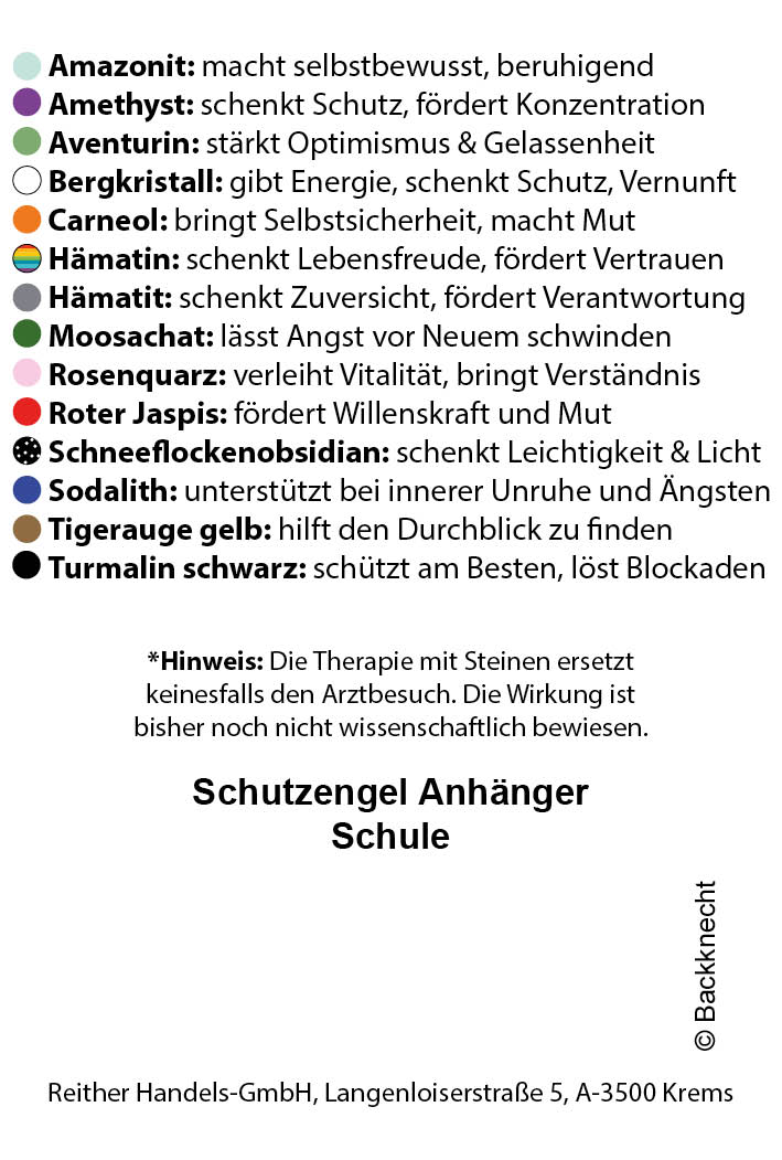Moosachat Schutzengel Anhänger – für die erste Schulstufe – Bild 2