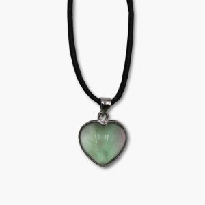 Regenbogenfluorit Herz Anhänger gefasst